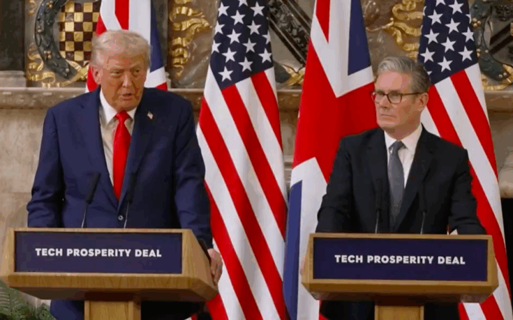 Donald Trump appears alongside Keir Starmer for press conference