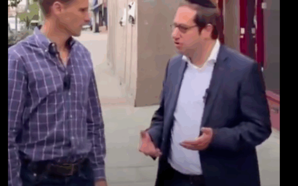 Chris Philp MP with local Tory councillor Dean Cohen on a visit to Golders Green