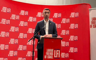 Photo of Damien Egan addressing LFI conference reception