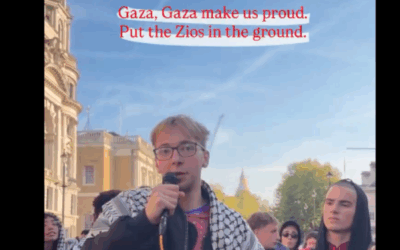 Samuel Williams at the 11 October pro-Palestinian demonstration