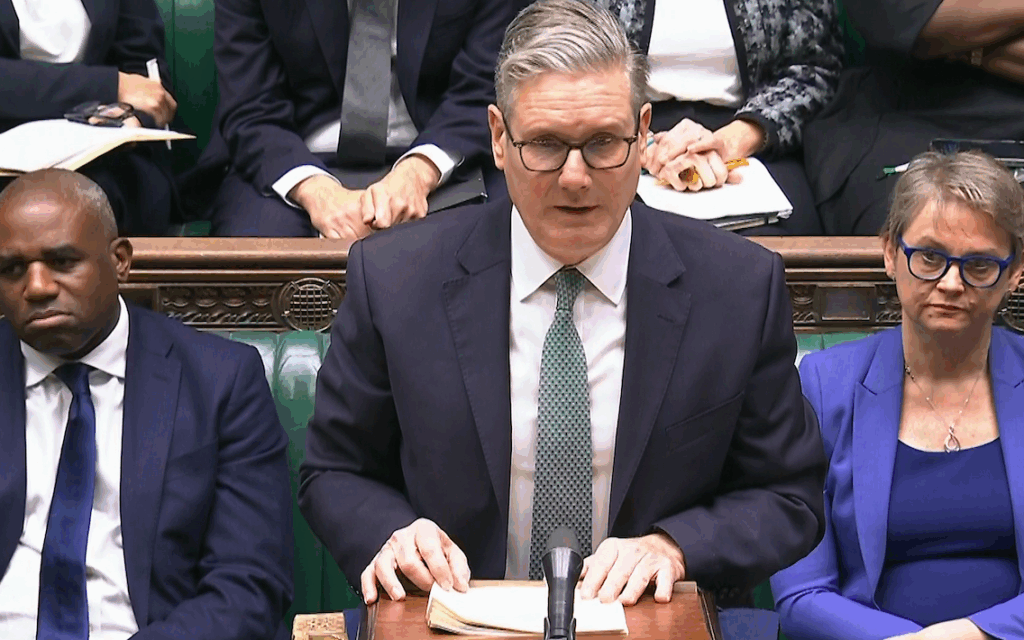 Prime Minister Sir Keir Starmer speaking during a statement on the Middle East in the House of Commons, London. Picture date: Tuesday October 14, 2025. (PA)