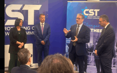 Shabana Mahmood, Dave Rich, Keir Starmer and Mark Gardiner at CST headquarters