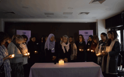 Jewish and Muslim women light candles in remembrance of lives lost in Israel and Gaza at the Nisa-Nashim interfaith peace conference in London. Credit: Nisa-Nashim
