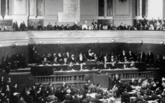 Theodor Herzl speaking at the First Zionist Congress in 1897