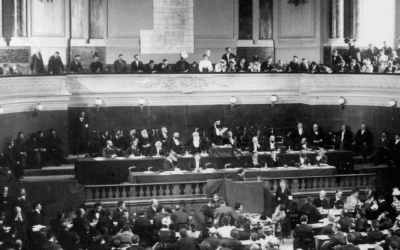 Theodor Herzl speaking at the First Zionist Congress in 1897