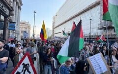 Anti-Israel protesters on the streets of London on Saturday.