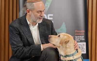 Erez Barkai and Venus at the Israel Guide Dog Centre