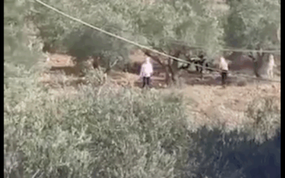 Settlers in Beita, in the West Bank