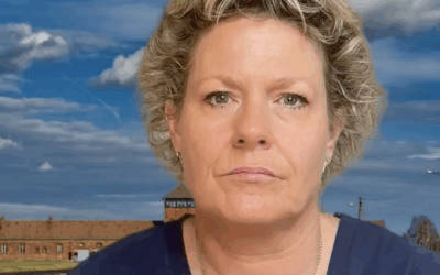 Dr Helen Webberley speaking in the video where she compares sex-testing in women’s sport to the Holocaust.