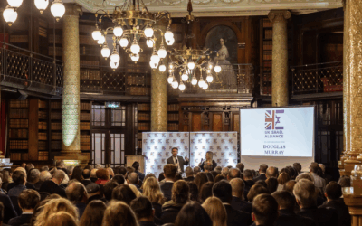 Douglas Murray in conversation with Allison Pearson at the UK Israel Alliance’s inaugural Central London event, attended by around 300 supporters, diplomats and parliamentarians. Photo: UK Israel Alliance
