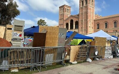 The pro-Palestinian encampment at UCLA was erected after the Oct. 7. 2023 attacks in Israel. (Jacob Gurvis)