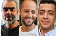 Left to right: Jaser Abu Mousa, Adnan Jaber and Hamza Abu Howidy - three Palestinians advocating coexistence and a shared future with Israelis.