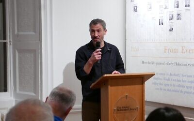 Co-curator Professor Dan Stone speaking at the launch of the Wiener Holocaust Library’s new exhibition, Eldercide: Older Jews and the Holocaust, on 12 November 2025.
