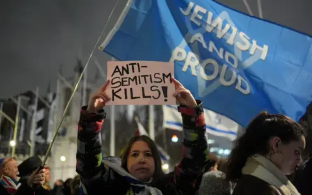 People attend a Campaign Against Antisemitism and Chabad UK event in Westminster, central London (Pic PA)