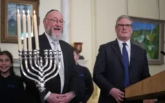 Prime Minister Sir Keir Starmer and Chief Rabbi Sir Ephraim Mirvis during a reception at Downing Street, London, to celebrate Chanukah. Picture date: Tuesday December 16, 2025.
Alistair Grant/PA Wire Prime Minister Sir Keir Starmer and Chief Rabbi Sir Ephraim Mirvis during a reception at Downing Street, London, to celebrate Chanukah. Picture date: Tuesday December 16, 2025.
Alistair Grant/PA Wire