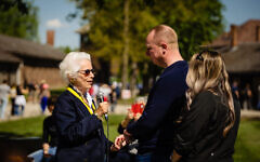 Eva Clarke with Merrill Eisenhower, March of the Living April 2025. (C) Blake Ezra Photography 2025