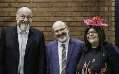 Chief Rabbi Ephraim Mirvis, Rabbi Jason and Rebbetzen Elise Kleiman. Pic: Natalie Levy Chief Rabbi Ephraim Mirvis, Rabbi Jason and Rebbetzen Elise Kleiman. Pic: Natalie Levy
