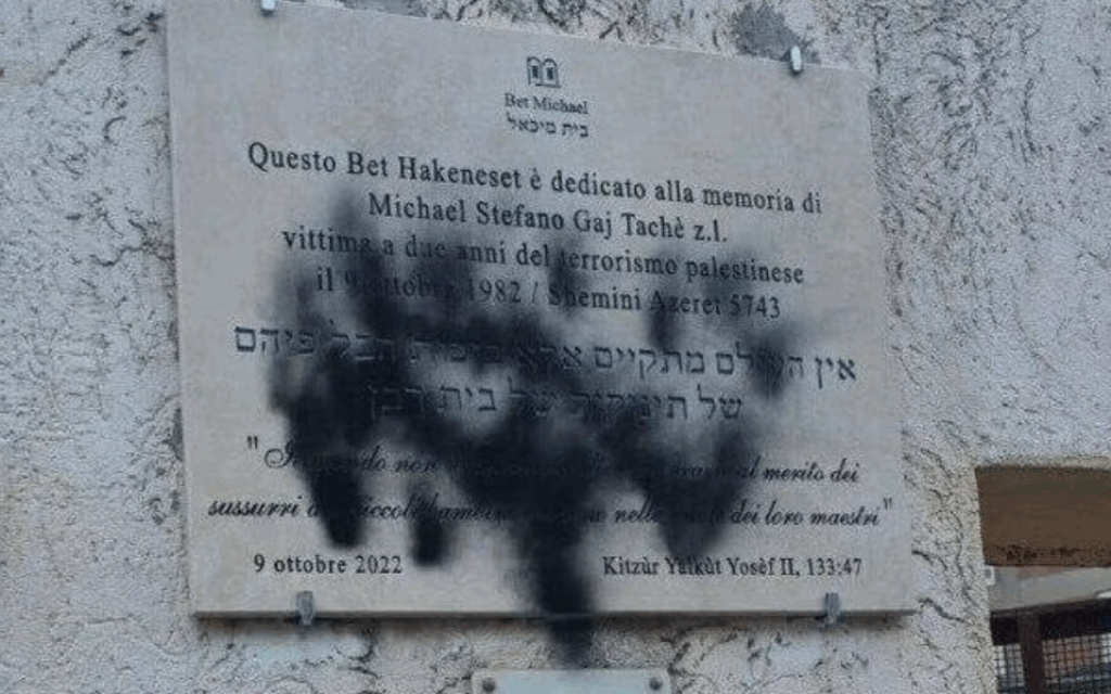 Pictures of the defaced memorial were spread widely on social media