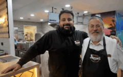 Arabaab “Paddy” Munir with Rabbi Anthony Gilbert outside Marlow’s British Kitchen, the Leeds chippie now serving kosher fish and chips for the first time in 50 years. Photo: Steve Riding Arabaab “Paddy” Munir with Rabbi Anthony Gilbert outside Marlow’s British Kitchen, the Leeds chippie now serving kosher fish and chips for the first time in 50 years. Photo: Steve Riding