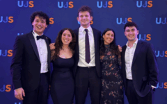 Natasha Spungin (second from left) with other members of the UJS team
