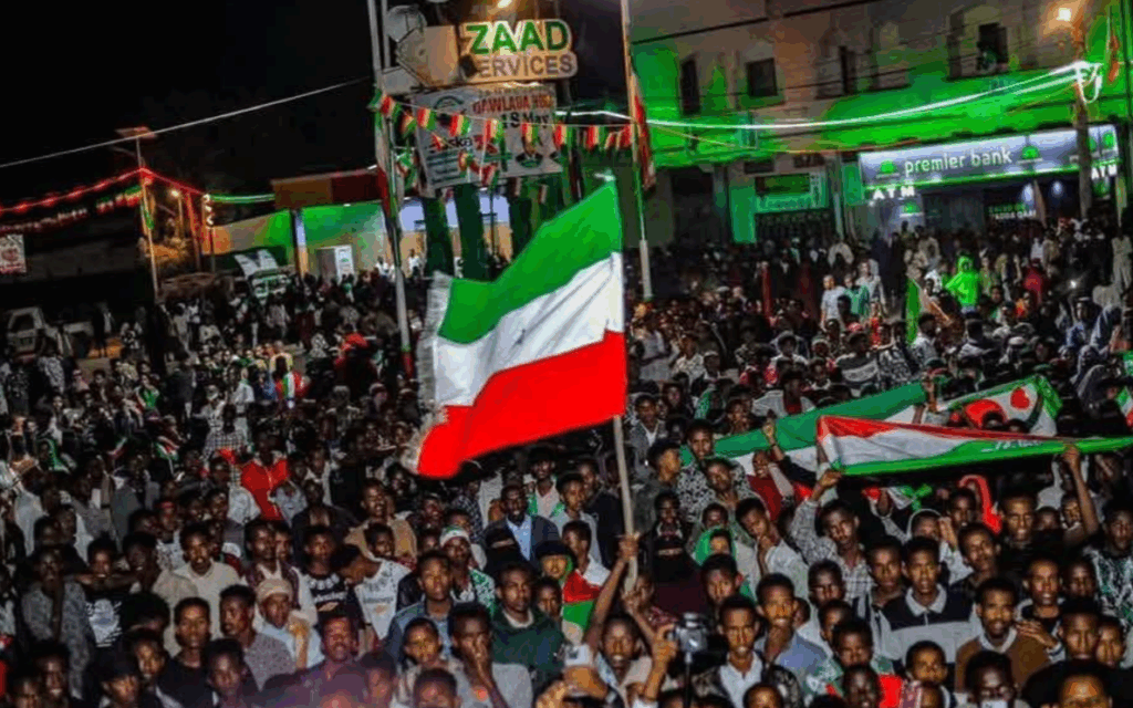 Somalilanders celebrating the announcement of Israel's recognition of their country (Credit: Somaliland MFA)