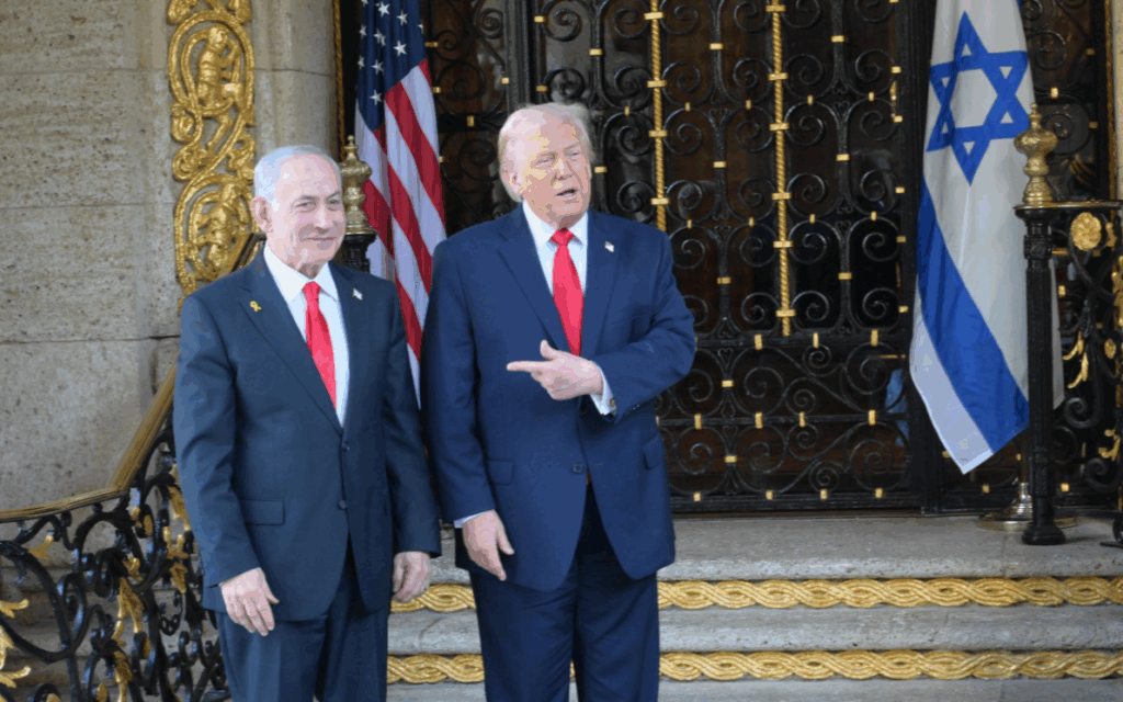 Prime Minister Netanyahu and President Trump at Mar-a-Lago in December