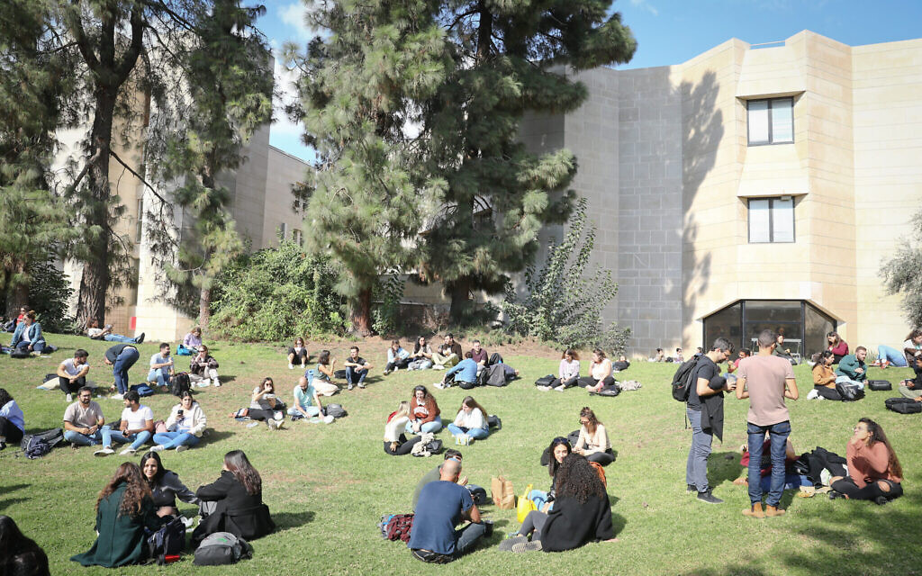 Students gather on the lawn at Hebrew University’s Mount Scopus campus, where daily life has begun to settle into a steadier rhythm following two difficult years. Photo: Yonit Schiller / Hebrew University