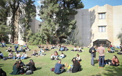 Students gather on the lawn at Hebrew University’s Mount Scopus campus, where daily life has begun to settle into a steadier rhythm following two difficult years. Photo: Yonit Schiller / Hebrew University