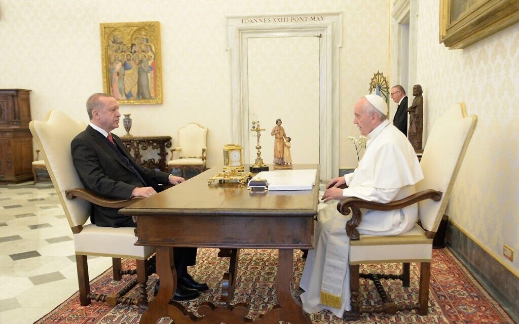 Pope Francis meets Recep Tayyip Erdogan, President of Turkey
