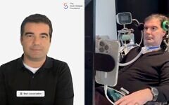 SMF VoXAI developer Bernard Muller (right) next to his AI digital twin