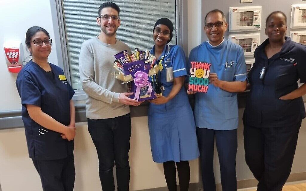Yoni Finlay thanks the medical staff who helped save his life