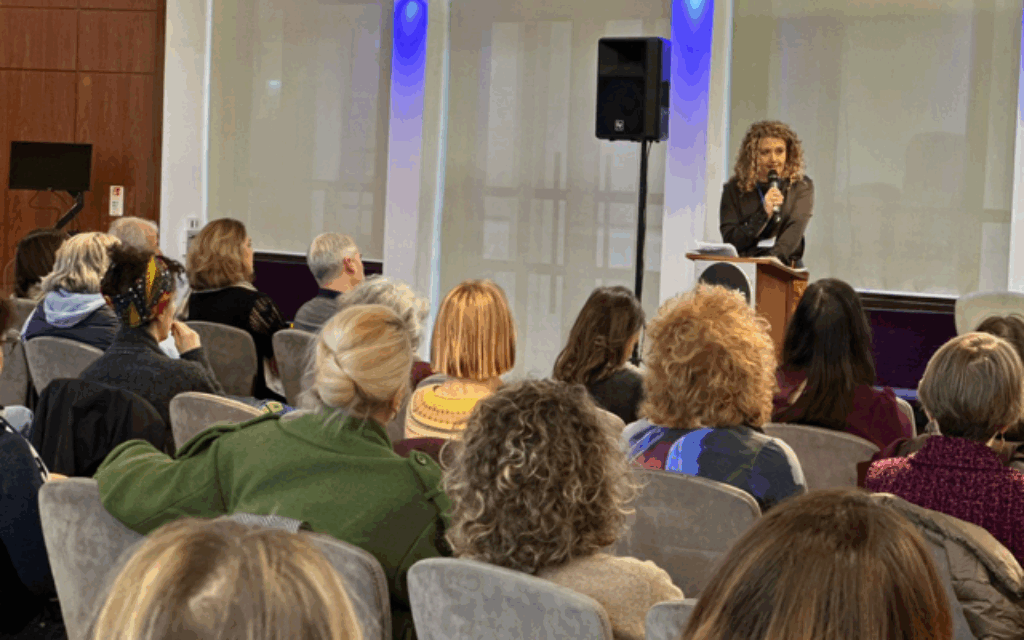 Actress Louisa Clein addressed the audience at UNCANCELLED