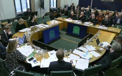 Screen grab of (left to right) Chief 
Constable Mark Roberts, National Lead for Football Policing, UK Football Policing Unit, Mike O'Hara, Assistant Chief Constable, West Midlands Police,  Craig Guildford, Chief Constable, West Midlands Police and Mick Wilkinson, Chief Inspector, West Midlands Police appearing before the Home Affairs Committee, for a hearing on Football Policing, at the House of Commons, London. Picture date: Tuesday January 6, 2026. PA Photo. Photo credit should read: House of Commons/UK Parliament/PA Wire