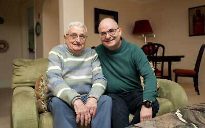 Holocaust survivor Paul Sved, 87, who was born to a Jewish family in Budapest, Hungary, in February 1938, with his son Richard pictured at their London home during an interview with the Press Association ahead of Holocaust Memorial Day. Pic: PA Wire