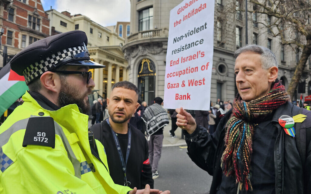 Peter Tatchell, who has been arrested at a pro-Palestine march in central London for having a placard that read "globalise the intifada", his foundation said. Picture date: Saturday January 31, 2026. PA Photo.