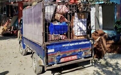 The evacuation from the Chabad House in Kathmandu (Photo: Chabad Kathmandu) via YNet