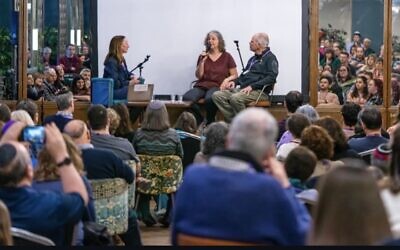 Former hostages Keith and Aviva Siegel speak to a packed audience at Limmud about captivity, survival and the aftermath of their release. Photo: Limmud