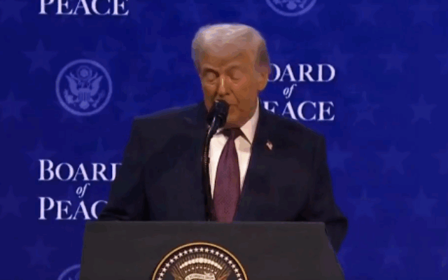 Donald Trump officially launching the Board of Peace at Davos, Switzerland
