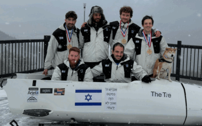 Israel Bobsleigh team (Credit: Twitter/ AJ Edelman)