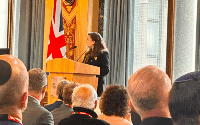Daniela Grudsky Ekstein, the Chargé d'affaires at the Israeli Embassy, speaks at FCDO event