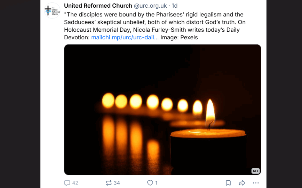 The original URC social media post on BlueSky