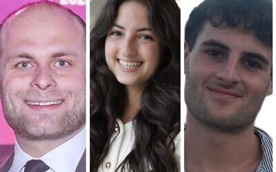 Young Jewish Care incoming leadership 2026 Clark Norton takes on the main role, supported by vice chairs Emilia Isaacs and Louis Zenios.