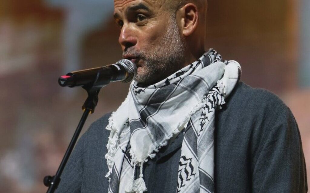 Pep Guardiola at the 'Concert for Palestine' in Barcelona: Twitter/X