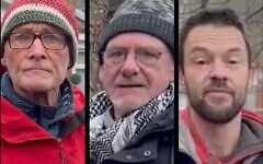 Three men captured on film going door to door in Sheffield asking residents to boycott Israeli goods. Pic: Twitter/X Three men captured on film going door to door in Sheffield asking residents to boycott Israeli goods. Pic: Twitter/X