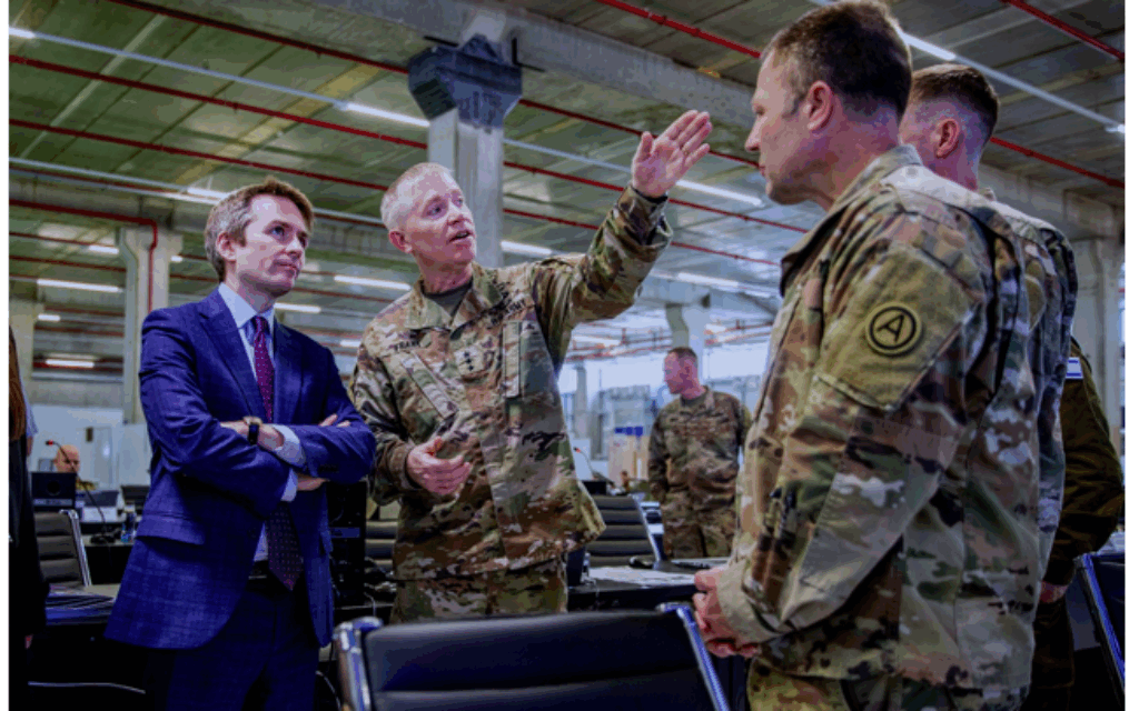 Mark Sweards MP visits the Civil-Military Coordination Centre in Kiryat Gat