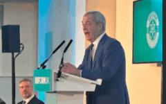Nigel Farage speaks at launch of Reform Jewish Alliance as Alan Mendoza looks on