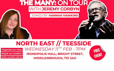 Wednesday 11 February's Your Party "The Many" event, featuring Jeremy Corbyn and Hannah Hawkins
