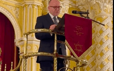 Attorney General Richard Hermer speaks at the Greay Synagogue, Sydney