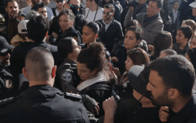 Tammy Gottlieb and Yochi Rappaport being detained by the police (Credit: Women of the Wall)
