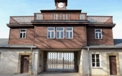 The gatehouse at Buchenwald concentration camp. The clock is stopped at 3:15, the time of its liberation by American troops on April 11 1945 (Creative Commons/Chiode) The gatehouse at Buchenwald concentration camp. The clock is stopped at 3:15, the time of its liberation by American troops on April 11 1945 (Creative Commons/Chiode)